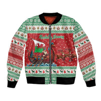 Wales Viking Santa Christmas Bomber Jacket Funny Reindeer Norse Xmas - Wonder Print Shop