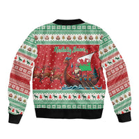 Wales Viking Santa Christmas Bomber Jacket Funny Reindeer Norse Xmas - Wonder Print Shop