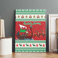 Wales Viking Santa Christmas Canvas Wall Art Funny Reindeer Norse Xmas - Wonder Print Shop