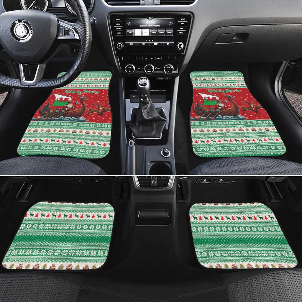 Wales Viking Santa Christmas Car Mats Funny Reindeer Norse Xmas - Wonder Print Shop