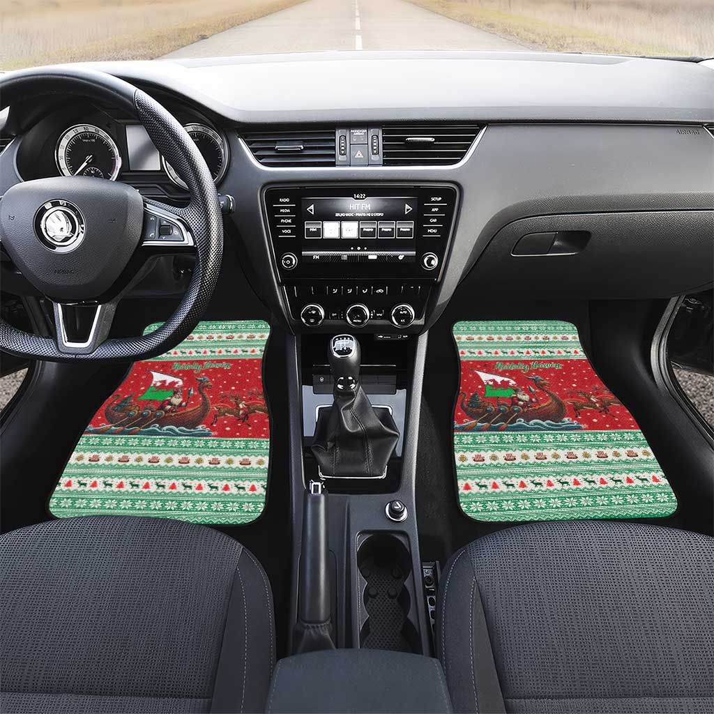 Wales Viking Santa Christmas Car Mats Funny Reindeer Norse Xmas - Wonder Print Shop