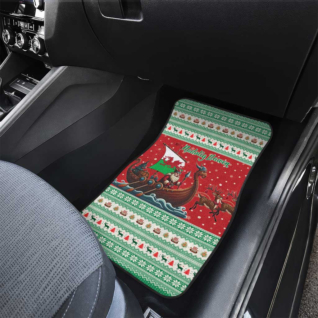 Wales Viking Santa Christmas Car Mats Funny Reindeer Norse Xmas - Wonder Print Shop
