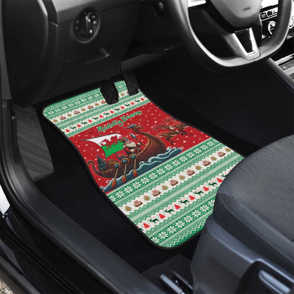 Wales Viking Santa Christmas Car Mats Funny Reindeer Norse Xmas - Wonder Print Shop