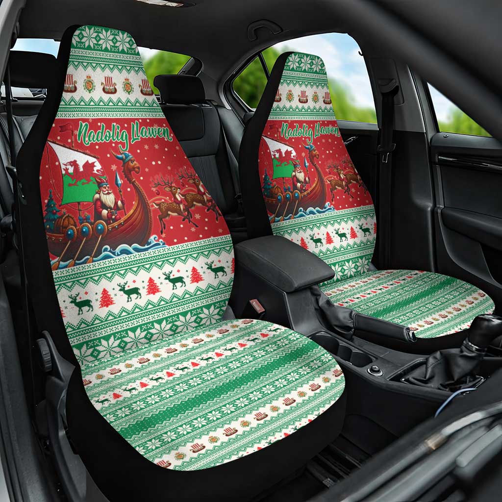 Wales Viking Santa Christmas Car Seat Cover Funny Reindeer Norse Xmas - Wonder Print Shop
