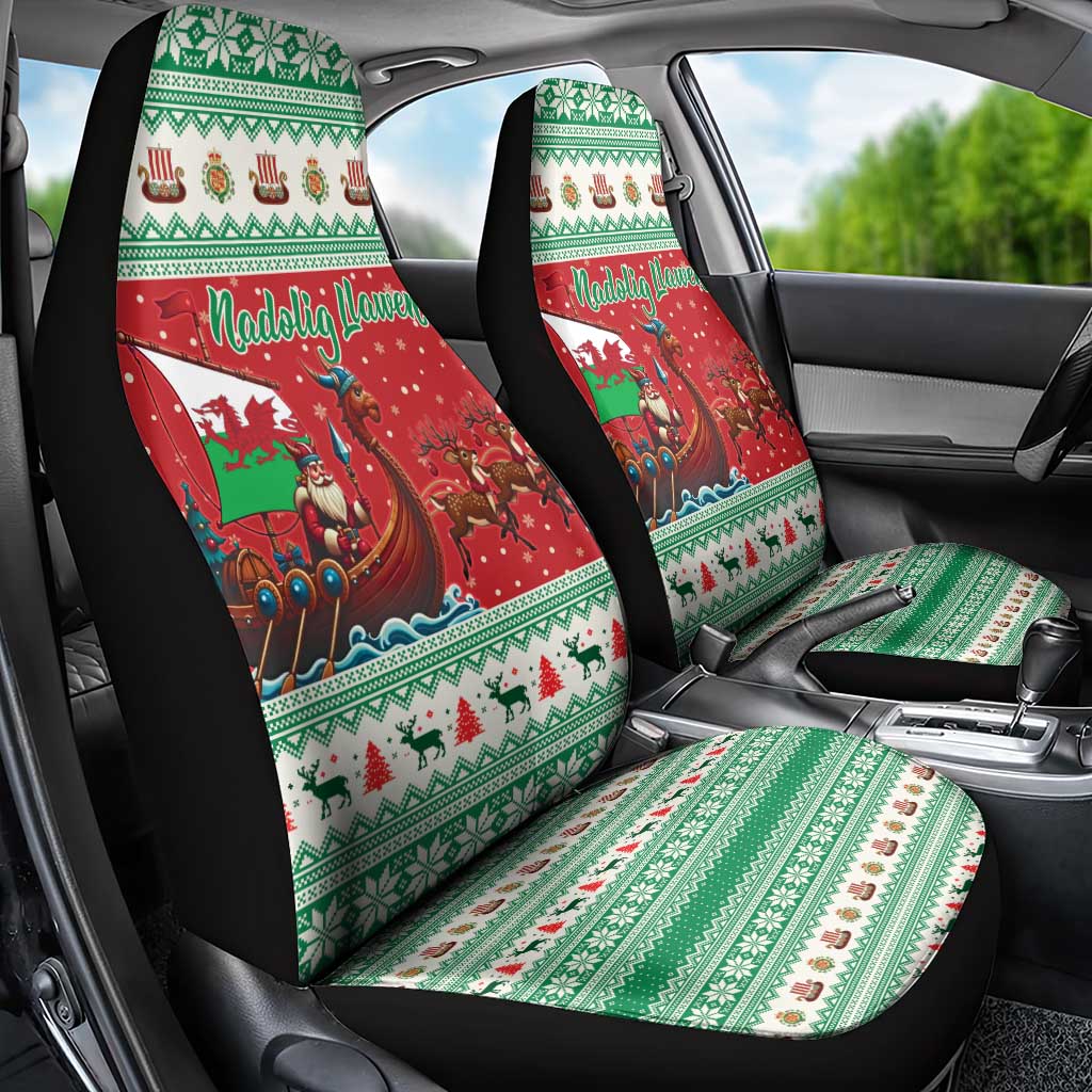 Wales Viking Santa Christmas Car Seat Cover Funny Reindeer Norse Xmas - Wonder Print Shop