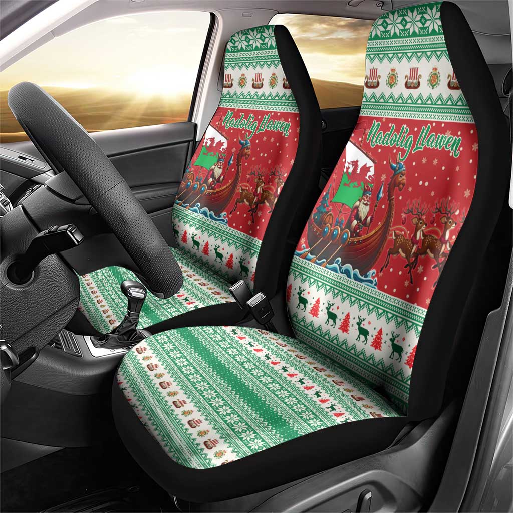 Wales Viking Santa Christmas Car Seat Cover Funny Reindeer Norse Xmas - Wonder Print Shop