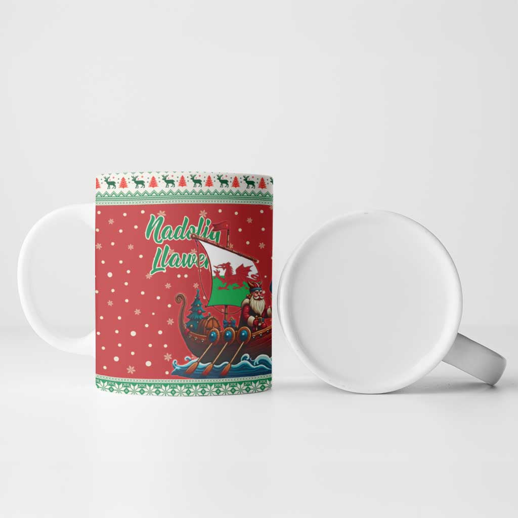 Wales Viking Santa Christmas Ceramic Mug Funny Reindeer Norse Xmas - Wonder Print Shop