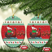 Wales Viking Santa Christmas Ceramic Ornament Funny Reindeer Norse Xmas - Wonder Print Shop
