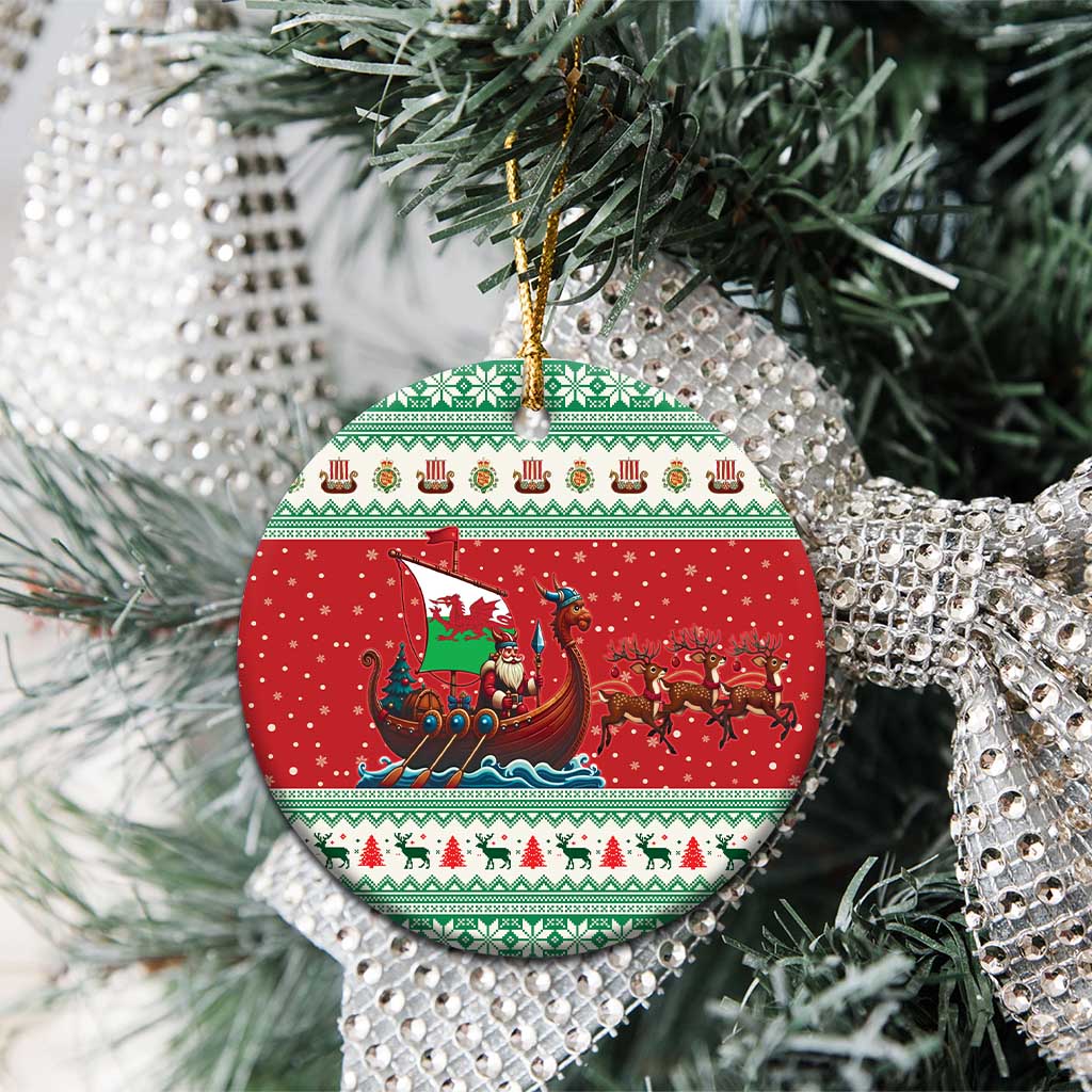 Wales Viking Santa Christmas Ceramic Ornament Funny Reindeer Norse Xmas - Wonder Print Shop