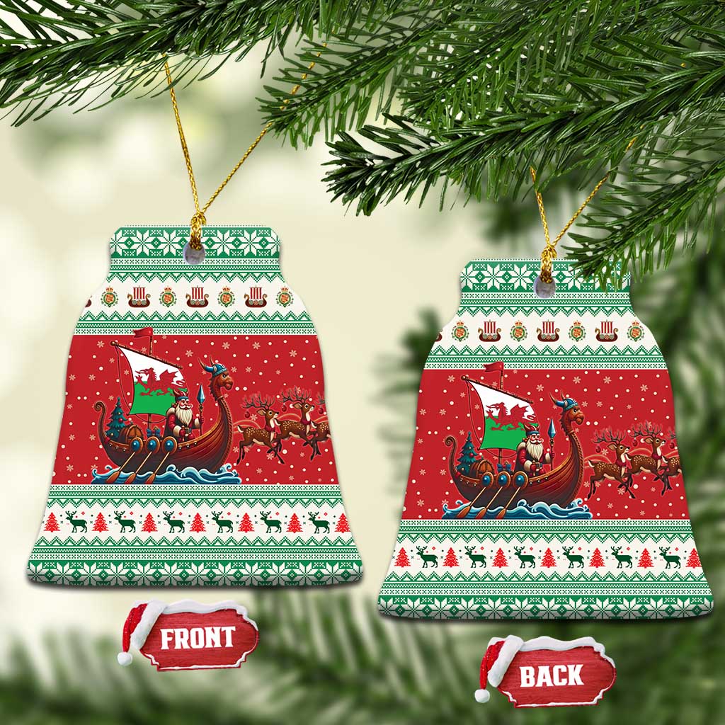 Wales Viking Santa Christmas Ceramic Ornament Funny Reindeer Norse Xmas - Wonder Print Shop