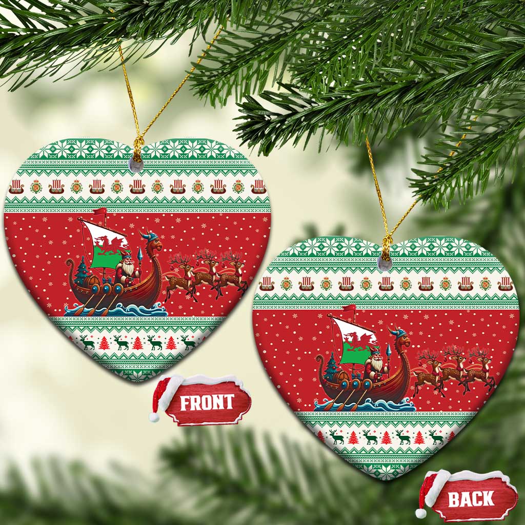Wales Viking Santa Christmas Ceramic Ornament Funny Reindeer Norse Xmas - Wonder Print Shop