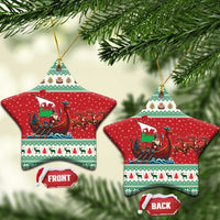 Wales Viking Santa Christmas Ceramic Ornament Funny Reindeer Norse Xmas - Wonder Print Shop