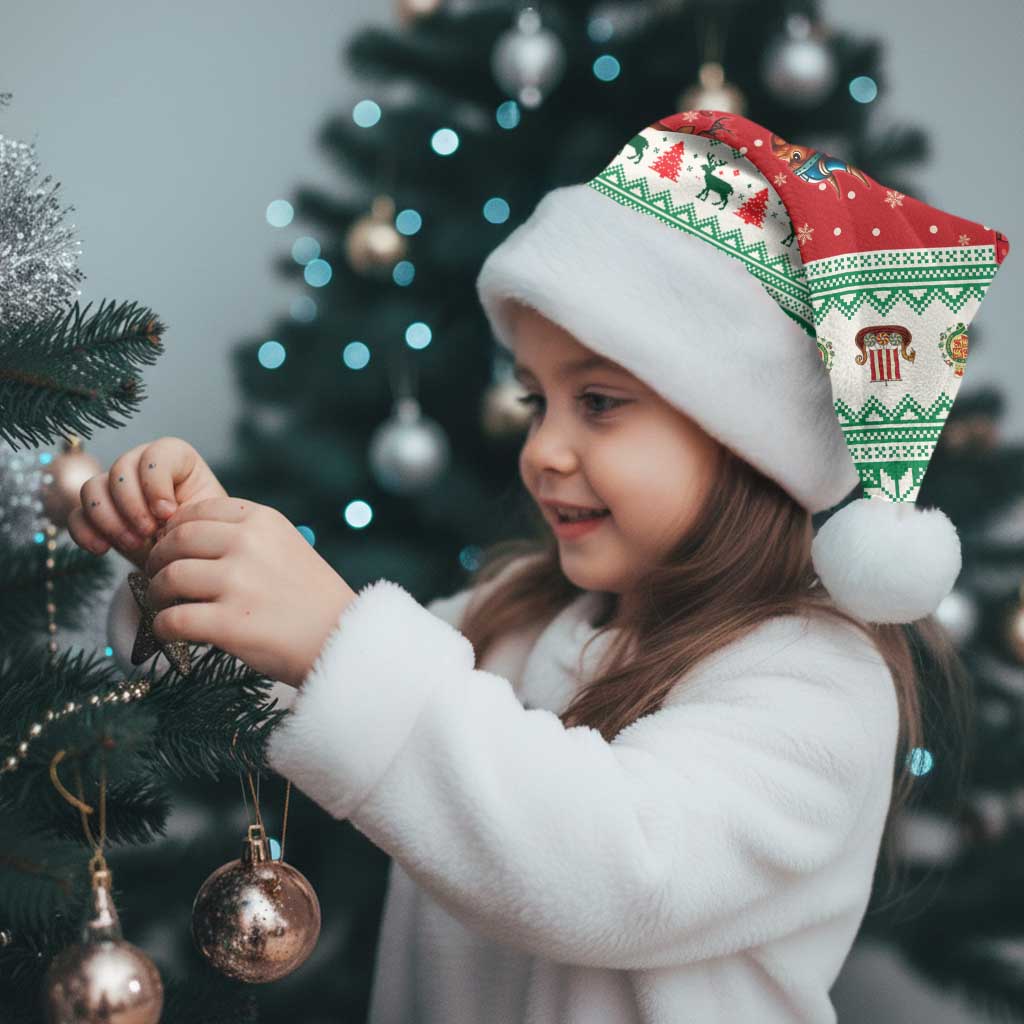 Wales Viking Santa Christmas Santa Hat Funny Reindeer Norse Xmas - Wonder Print Shop