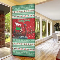 Wales Viking Santa Christmas Door Cover Funny Reindeer Norse Xmas - Wonder Print Shop