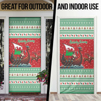 Wales Viking Santa Christmas Door Cover Funny Reindeer Norse Xmas - Wonder Print Shop