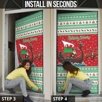 Wales Viking Santa Christmas Door Cover Funny Reindeer Norse Xmas - Wonder Print Shop