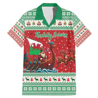Wales Viking Santa Christmas Family Matching Mermaid Dress and Hawaiian Shirt Funny Reindeer Norse Xmas - Wonder Print Shop