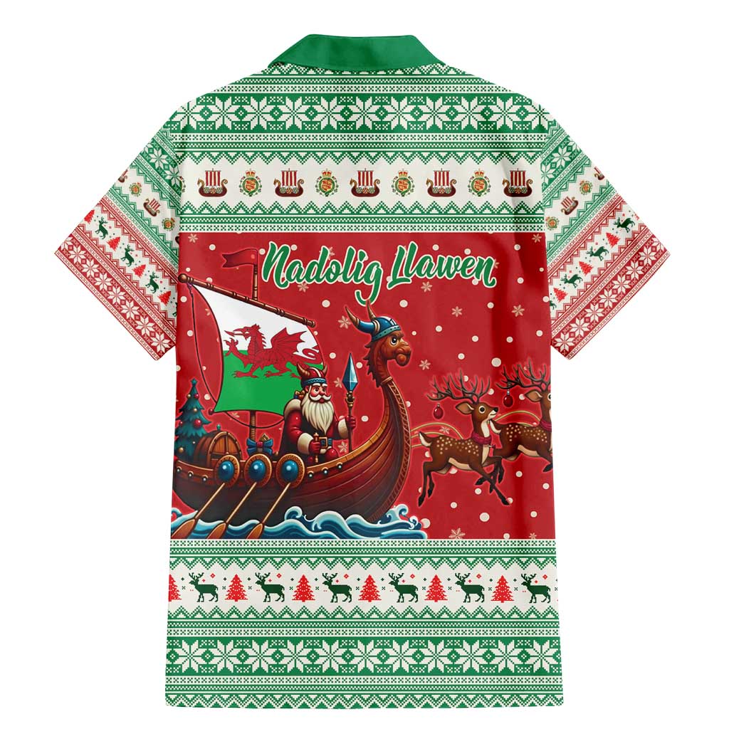 Wales Viking Santa Christmas Family Matching Mermaid Dress and Hawaiian Shirt Funny Reindeer Norse Xmas - Wonder Print Shop