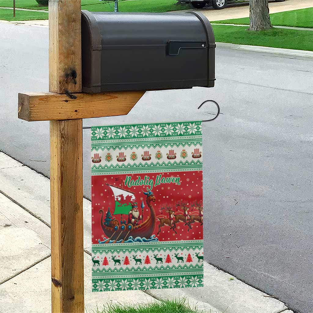 Wales Viking Santa Christmas Garden Flag Funny Reindeer Norse Xmas - Wonder Print Shop