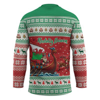 Wales Viking Santa Christmas Hockey Jersey Funny Reindeer Norse Xmas - Wonder Print Shop