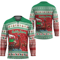 Wales Viking Santa Christmas Hockey Jersey Funny Reindeer Norse Xmas - Wonder Print Shop