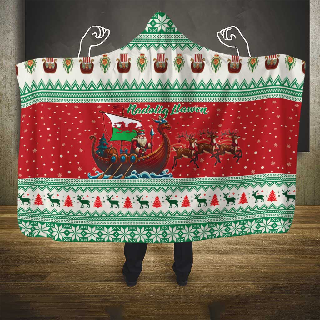 Wales Viking Santa Christmas Hooded Blanket Funny Reindeer Norse Xmas - Wonder Print Shop