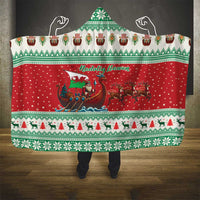 Wales Viking Santa Christmas Hooded Blanket Funny Reindeer Norse Xmas - Wonder Print Shop