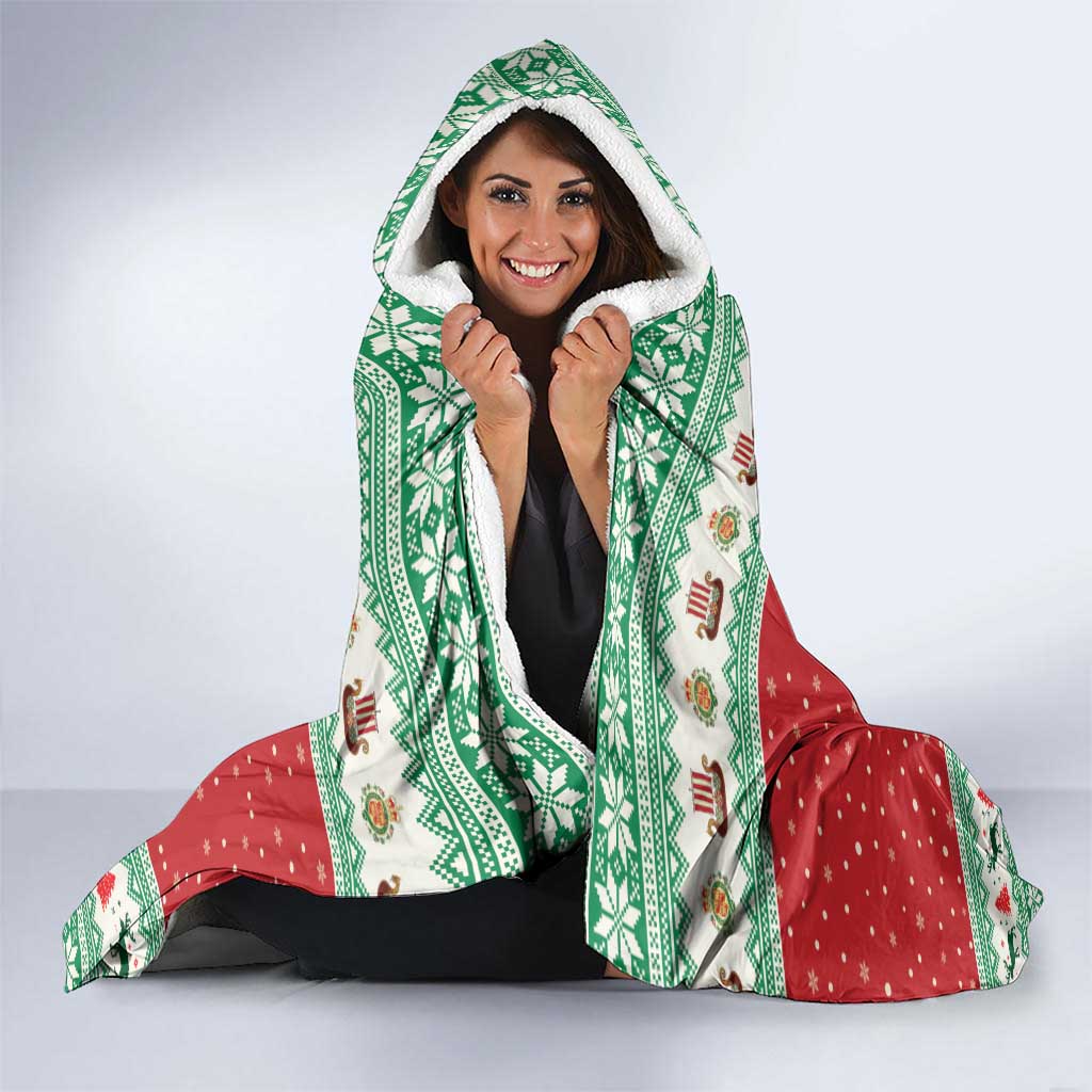 Wales Viking Santa Christmas Hooded Blanket Funny Reindeer Norse Xmas - Wonder Print Shop