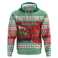 Wales Viking Santa Christmas Hoodie Funny Reindeer Norse Xmas - Wonder Print Shop