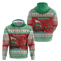 Wales Viking Santa Christmas Hoodie Funny Reindeer Norse Xmas - Wonder Print Shop