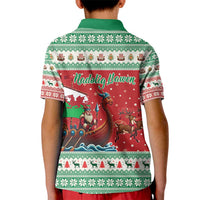 Wales Viking Santa Christmas Kid Polo Shirt Funny Reindeer Norse Xmas - Wonder Print Shop