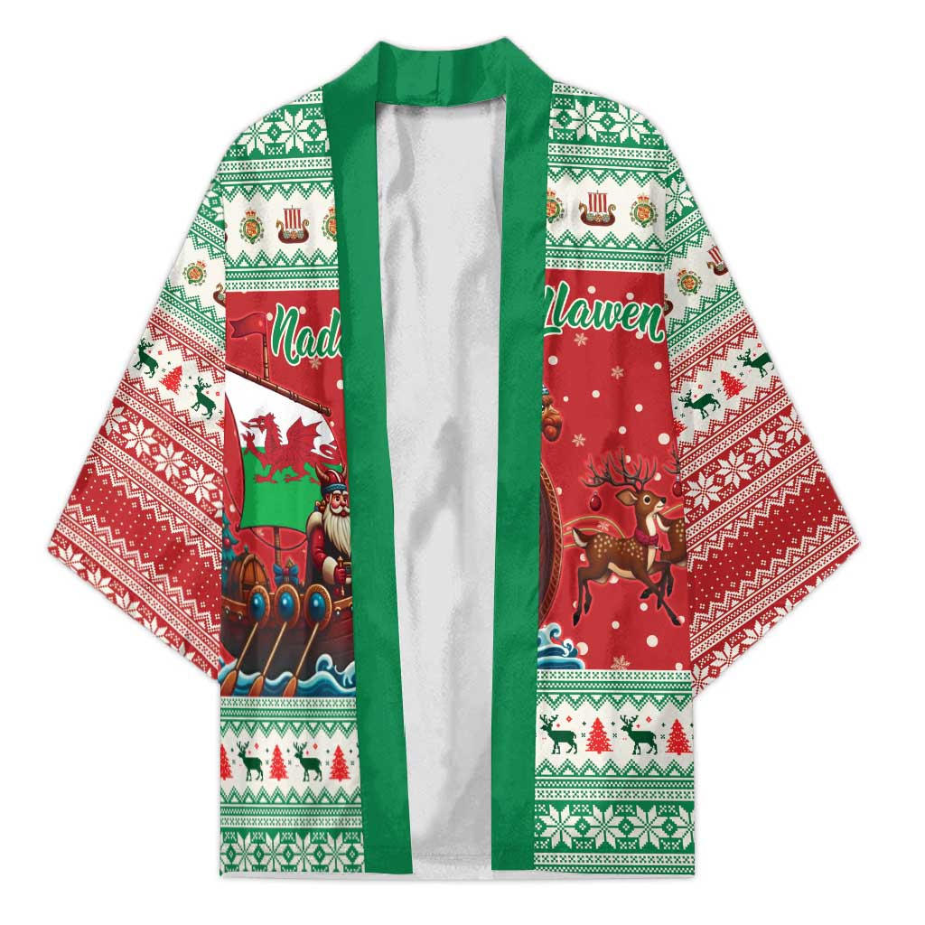 Wales Viking Santa Christmas Kimono Funny Reindeer Norse Xmas - Wonder Print Shop