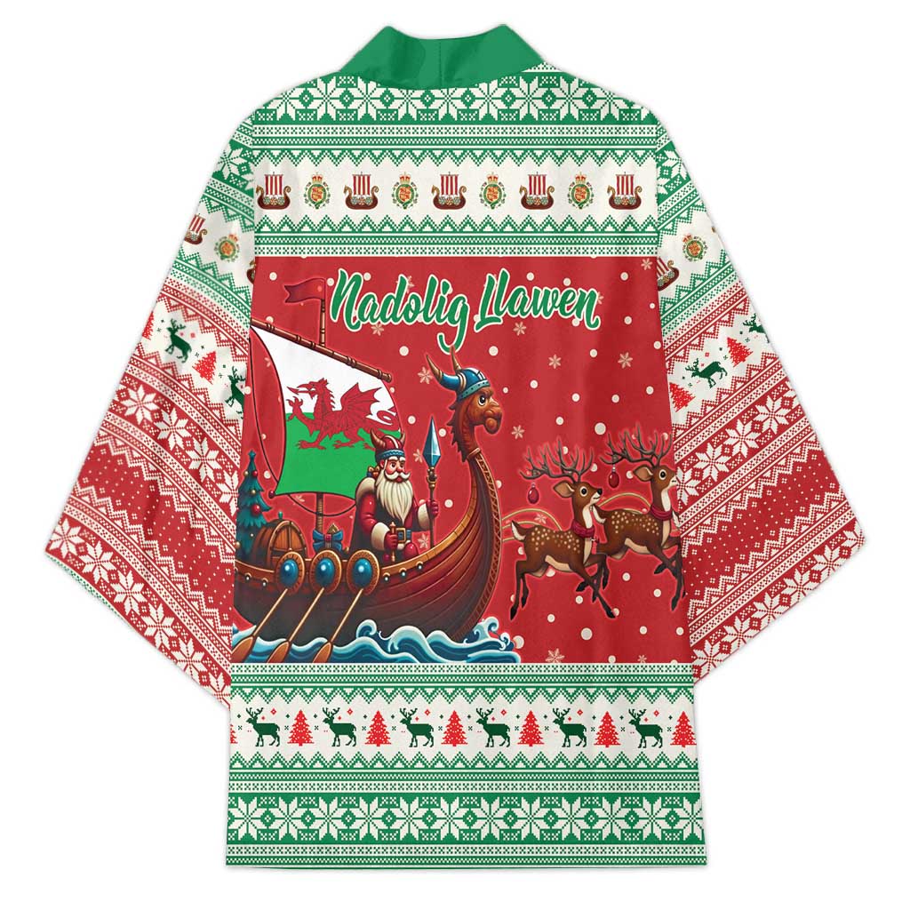 Wales Viking Santa Christmas Kimono Funny Reindeer Norse Xmas - Wonder Print Shop