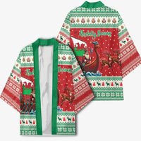 Wales Viking Santa Christmas Kimono Funny Reindeer Norse Xmas - Wonder Print Shop