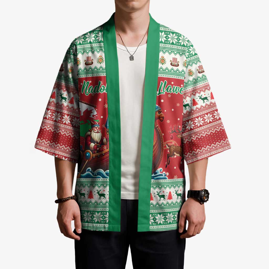 Wales Viking Santa Christmas Kimono Funny Reindeer Norse Xmas - Wonder Print Shop