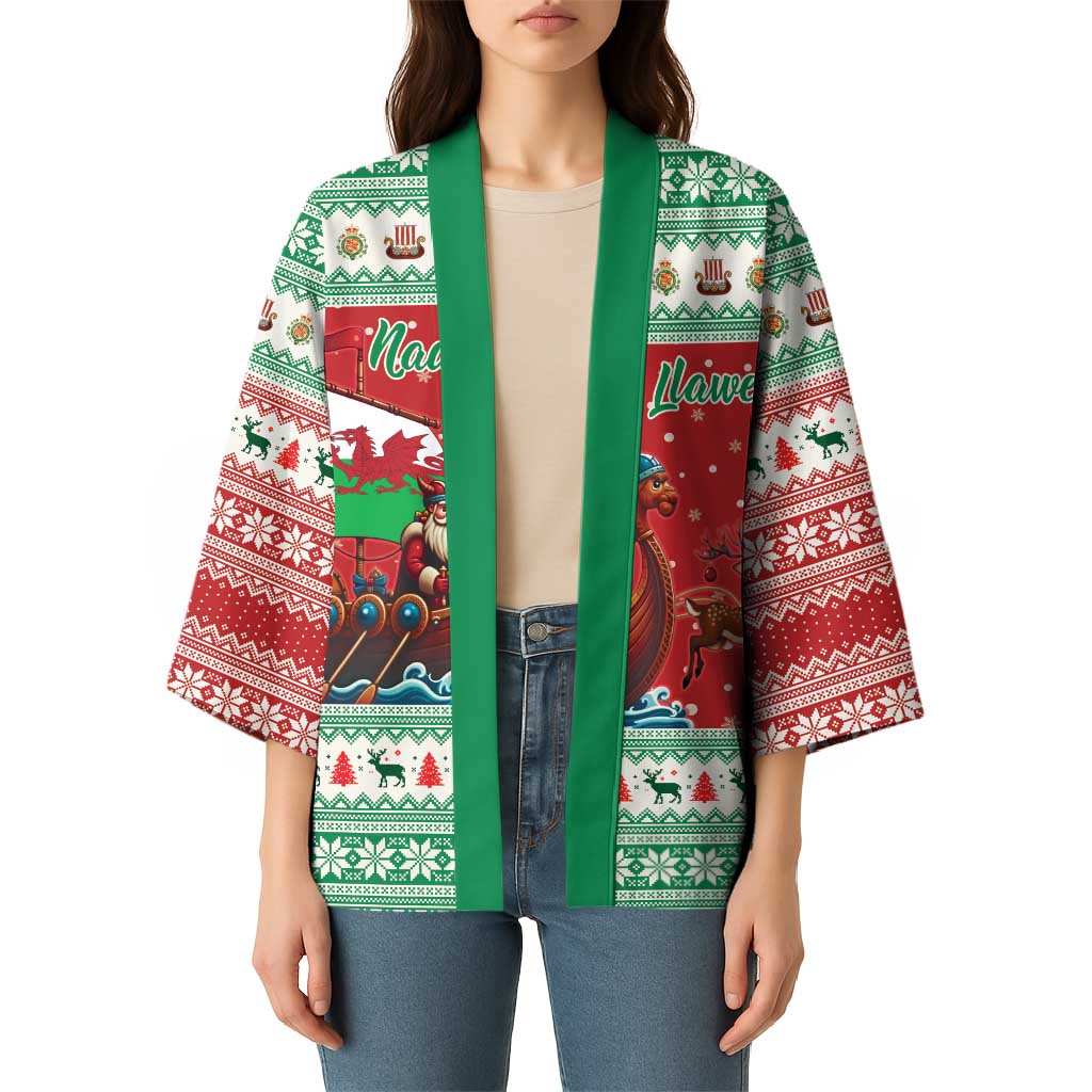 Wales Viking Santa Christmas Kimono Funny Reindeer Norse Xmas - Wonder Print Shop