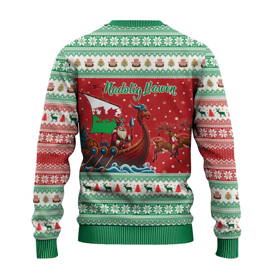 Wales Viking Santa Christmas Ugly Christmas Sweater Funny Reindeer Norse Xmas - Wonder Print Shop