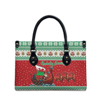 Wales Viking Santa Christmas Leather Bag Funny Reindeer Norse Xmas - Wonder Print Shop