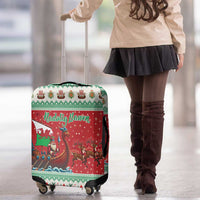 Wales Viking Santa Christmas Luggage Cover Funny Reindeer Norse Xmas - Wonder Print Shop