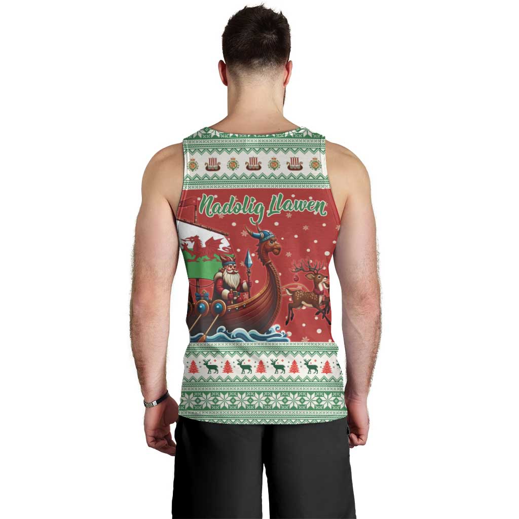 Wales Viking Santa Christmas Men Tank Top Funny Reindeer Norse Xmas - Wonder Print Shop