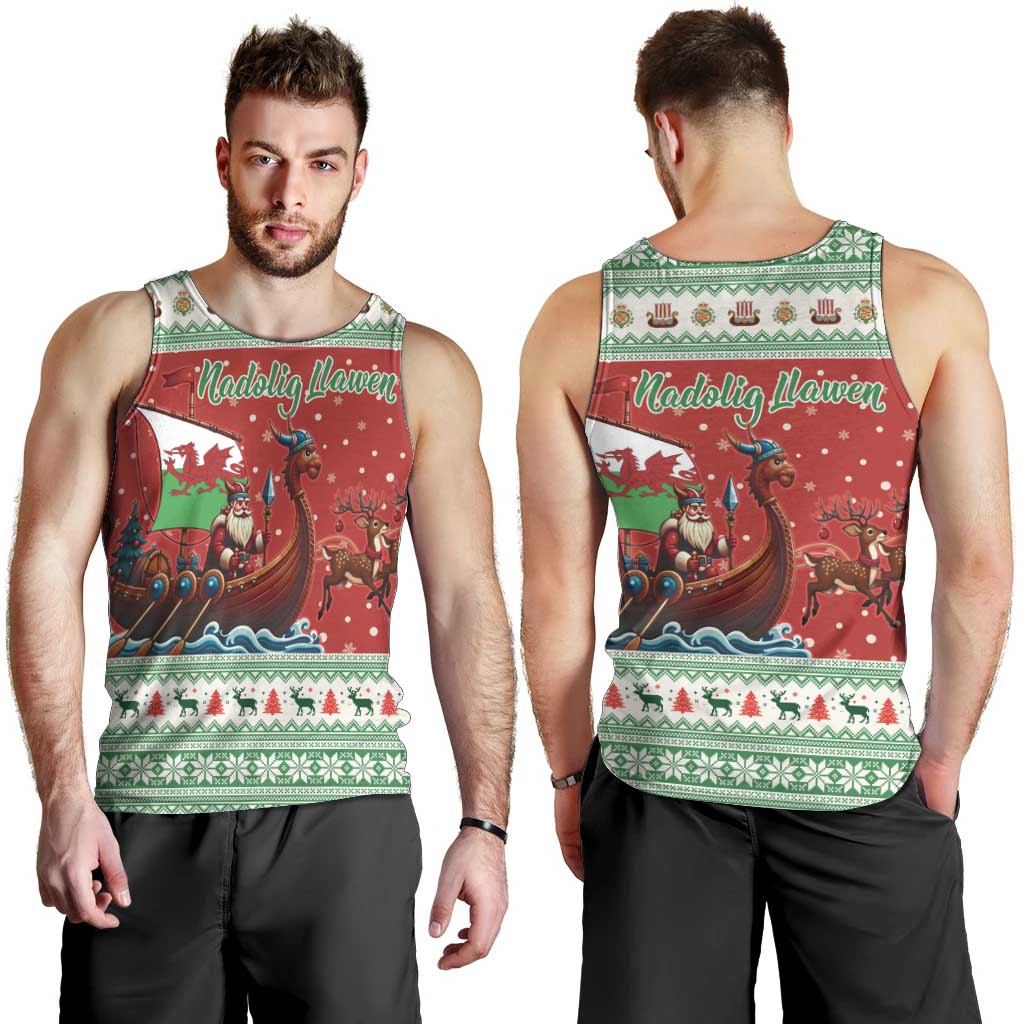 Wales Viking Santa Christmas Men Tank Top Funny Reindeer Norse Xmas - Wonder Print Shop