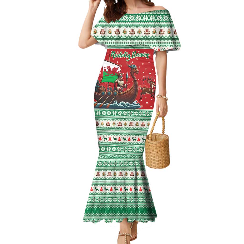Wales Viking Santa Christmas Mermaid Dress Funny Reindeer Norse Xmas - Wonder Print Shop