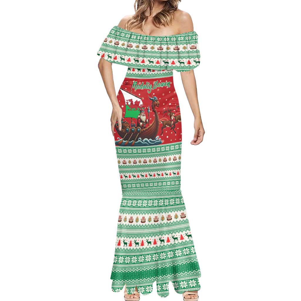 Wales Viking Santa Christmas Mermaid Dress Funny Reindeer Norse Xmas - Wonder Print Shop
