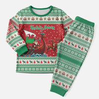 Wales Viking Santa Christmas Pajama Set Funny Reindeer Norse Xmas - Wonder Print Shop