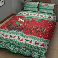 Wales Viking Santa Christmas Quilt Bed Set Funny Reindeer Norse Xmas - Wonder Print Shop