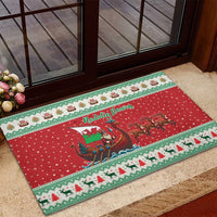 Wales Viking Santa Christmas Rubber Doormat Funny Reindeer Norse Xmas - Wonder Print Shop