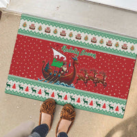 Wales Viking Santa Christmas Rubber Doormat Funny Reindeer Norse Xmas - Wonder Print Shop