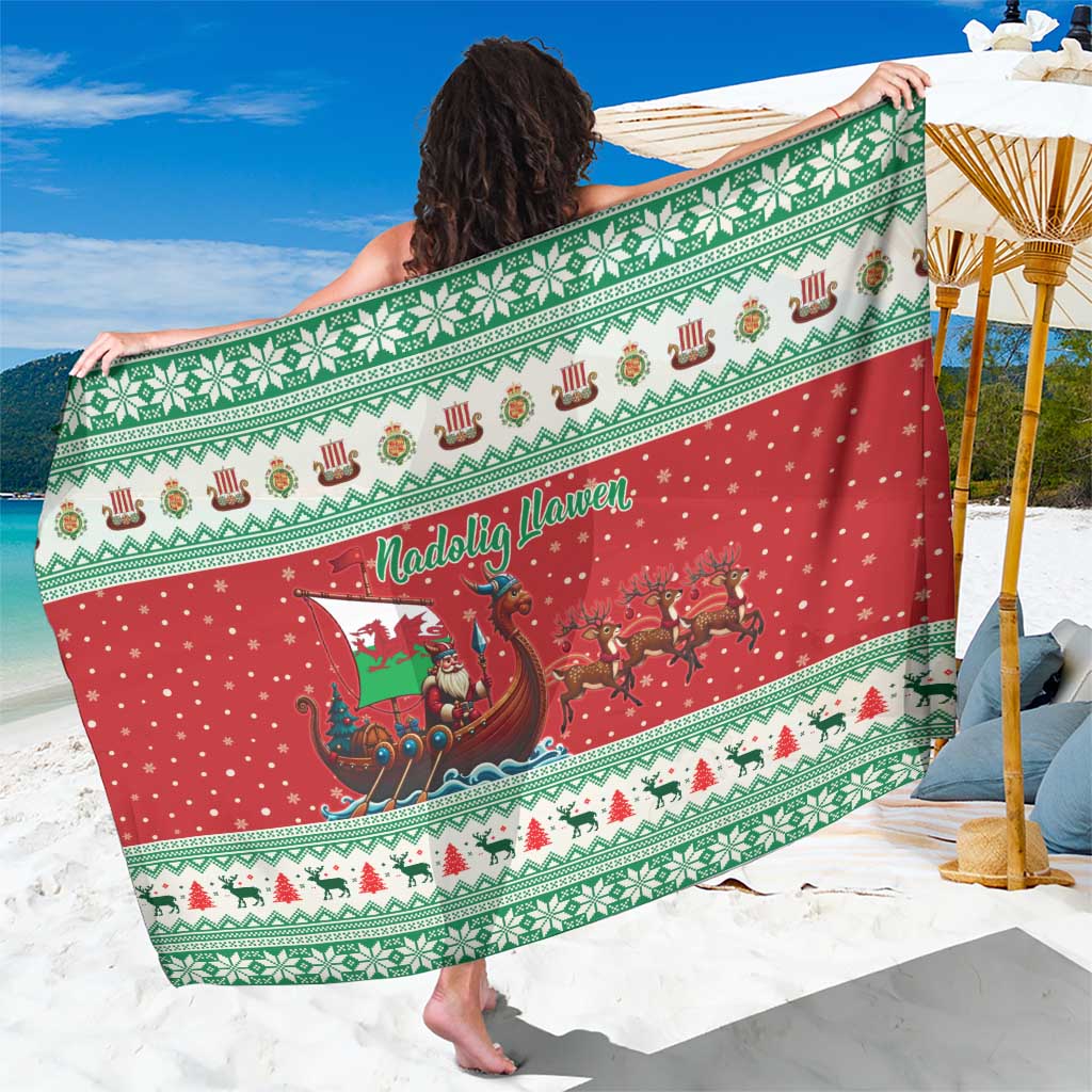 Wales Viking Santa Christmas Sarong Funny Reindeer Norse Xmas - Wonder Print Shop