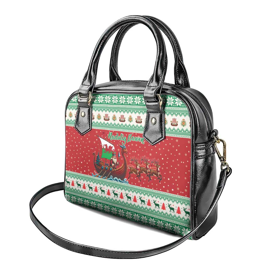 Wales Viking Santa Christmas Shoulder Handbag Funny Reindeer Norse Xmas - Wonder Print Shop