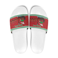Wales Viking Santa Christmas Slide Sandals Funny Reindeer Norse Xmas - Wonder Print Shop